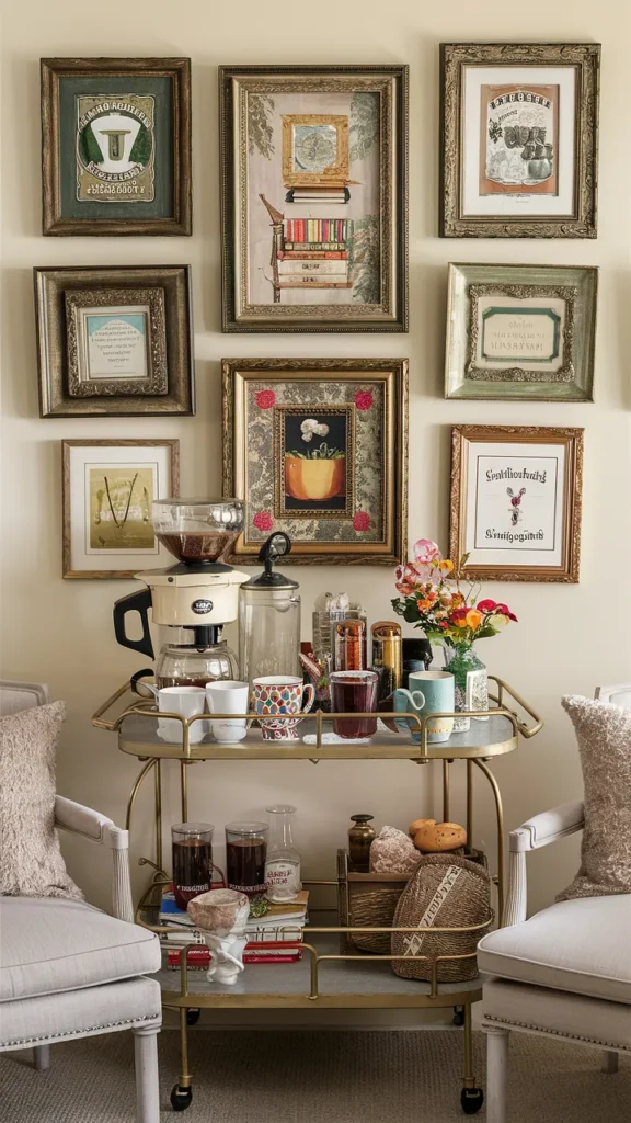 coffee bar ideas in living room