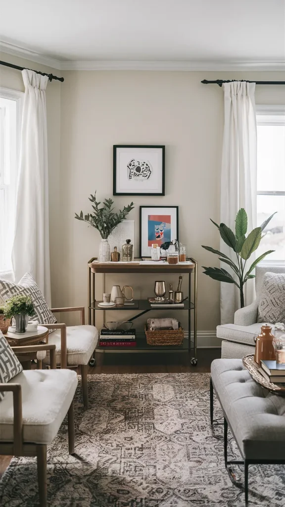 coffee bar ideas in living room