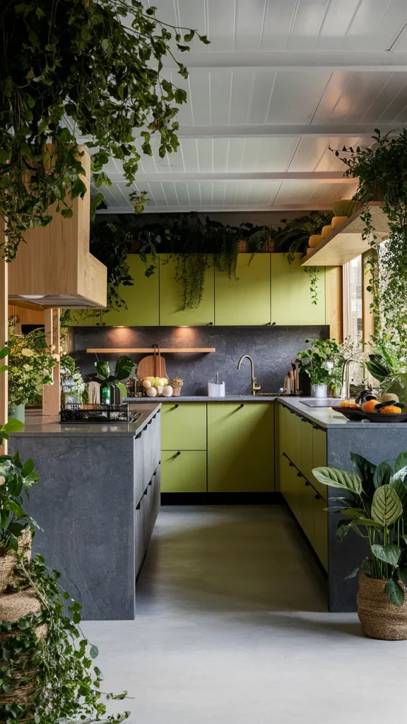 earthy gray and green kitchen ideas