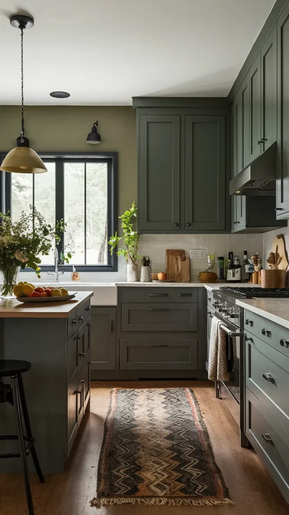 earthy gray and green kitchen ideas
