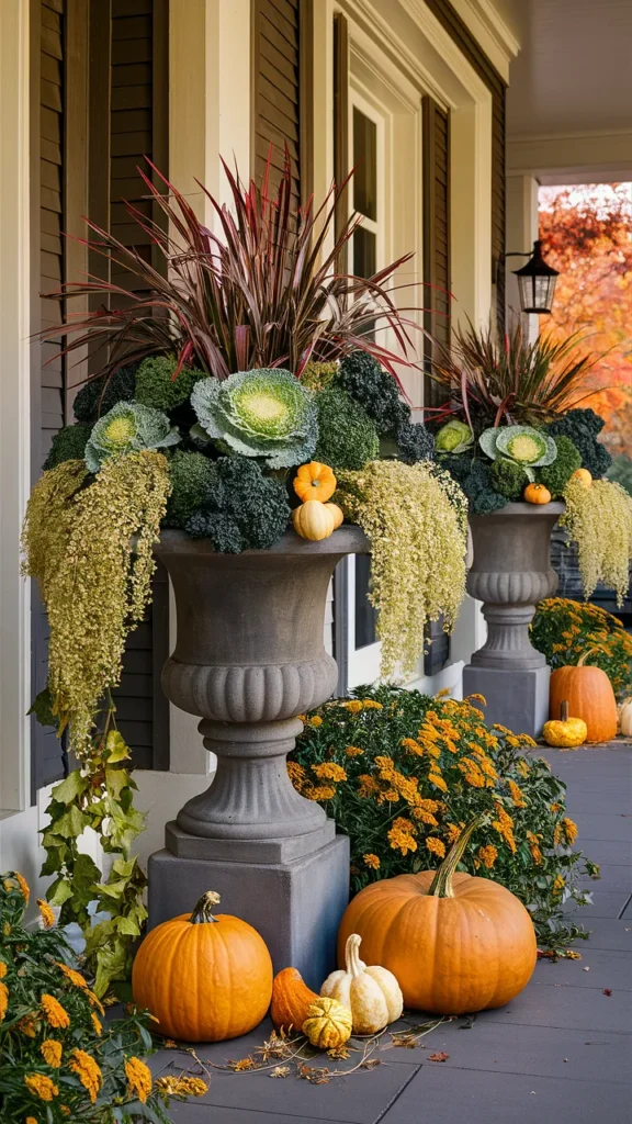 front porch fall urn ideas