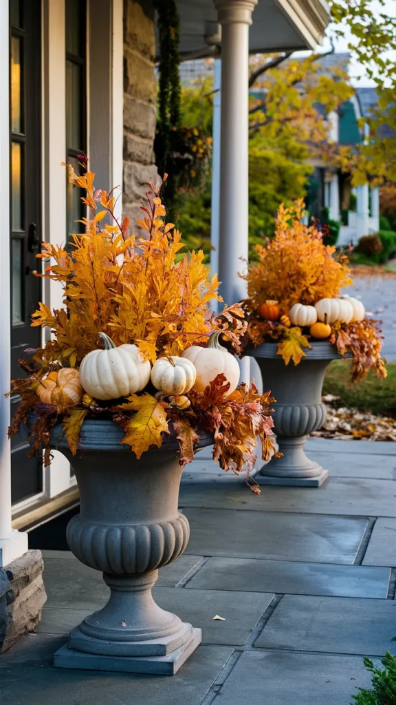 front porch fall urn ideas