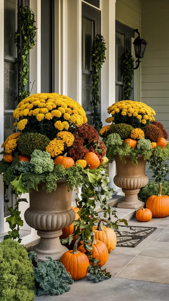 front porch fall urn ideas