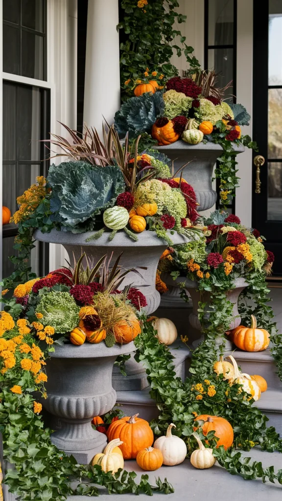 front porch fall urn ideas
