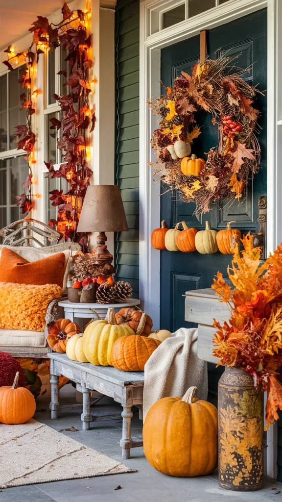 glam fall decor ideas front porch