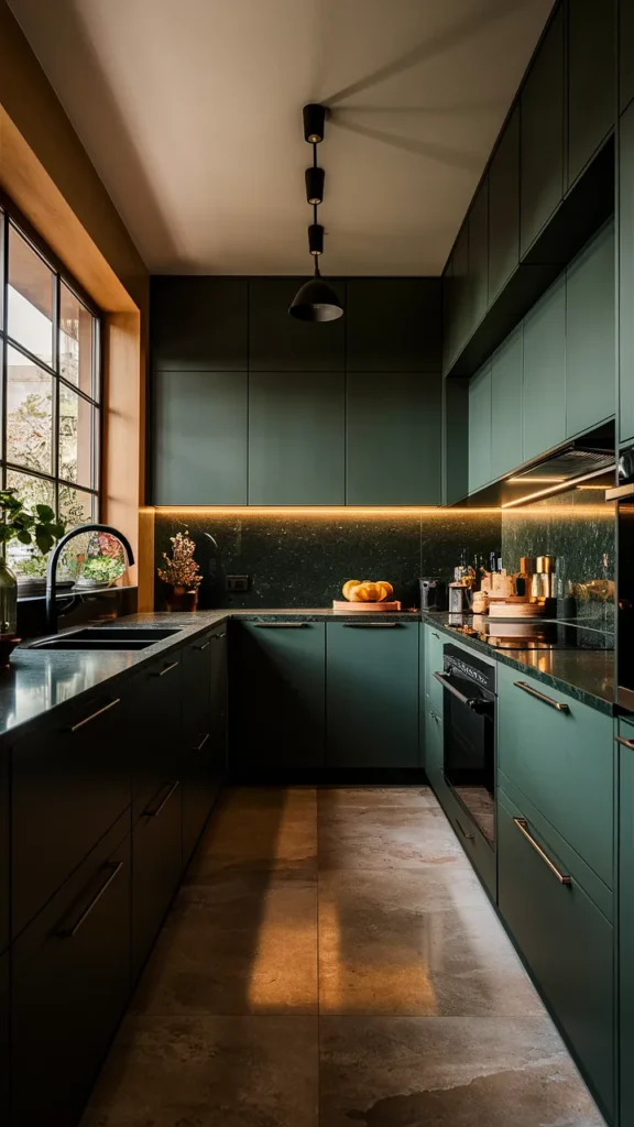 kitchen ideas green dark
