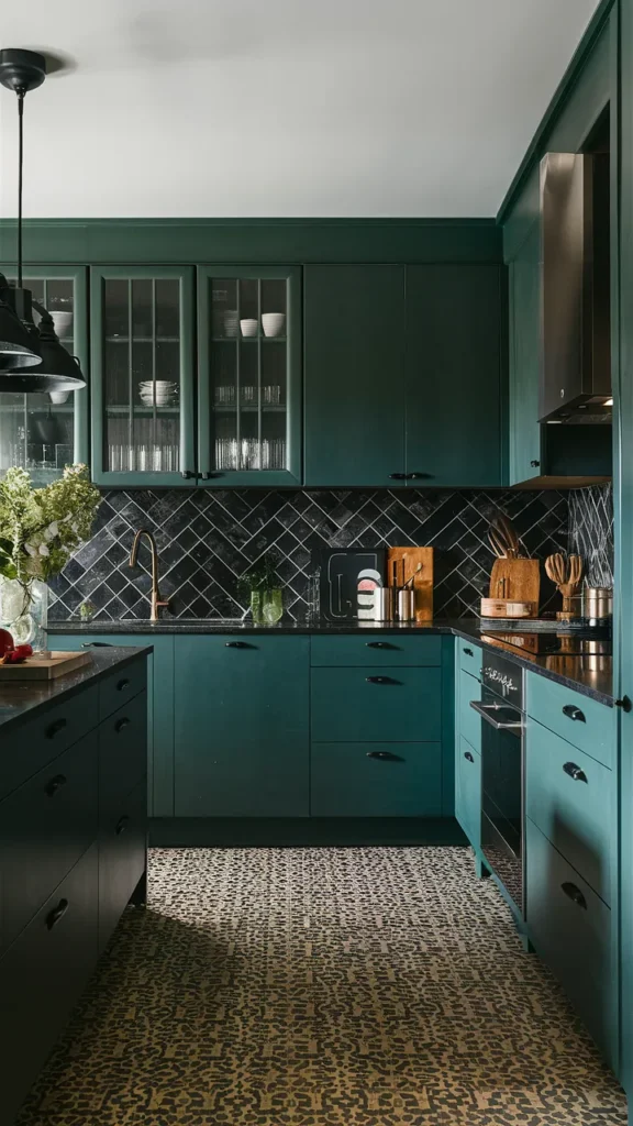 kitchen ideas green dark