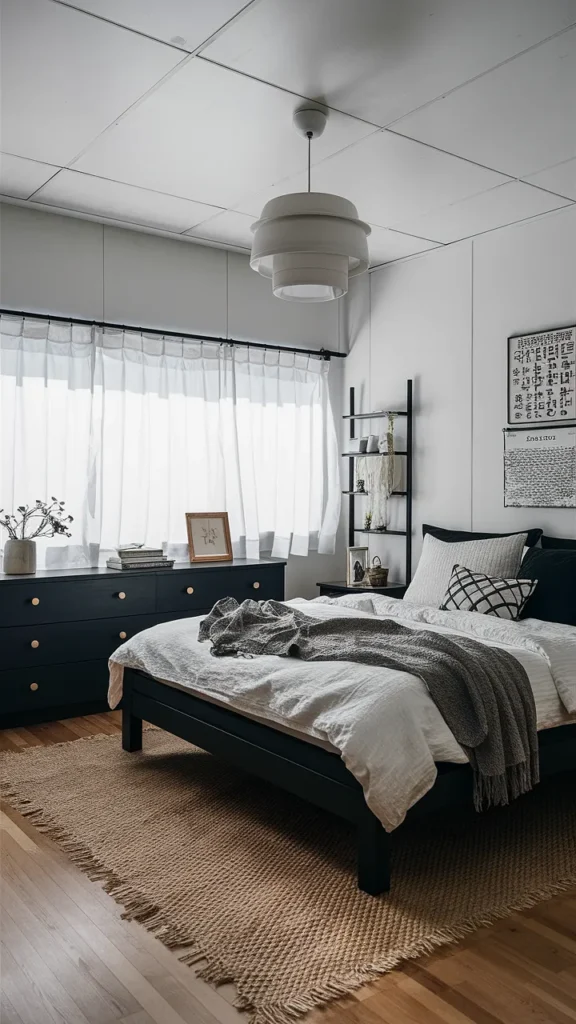 korean bedroom ideas black and white