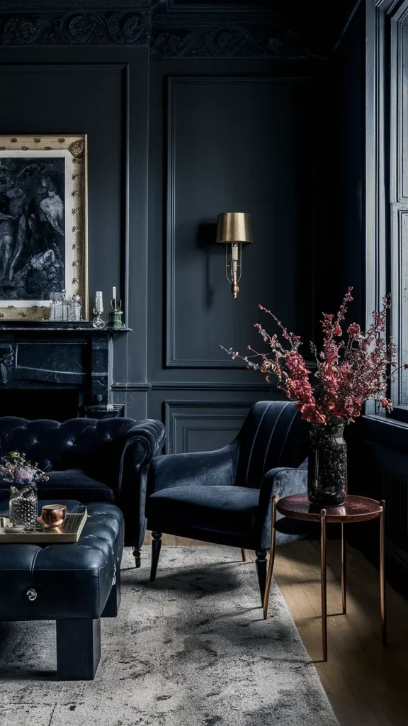 living room inspiration dark and moody