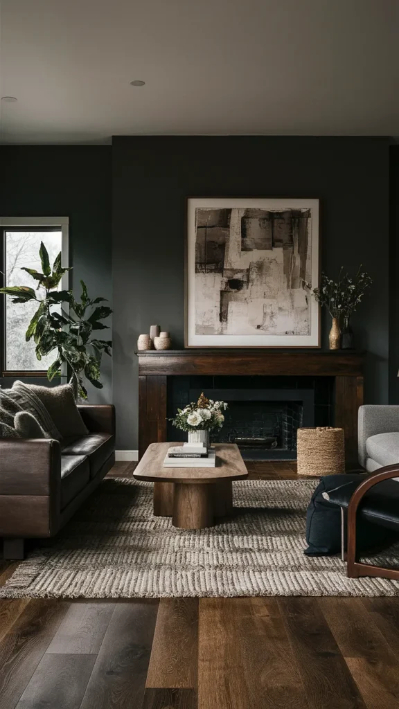  living room inspiration dark brown floor