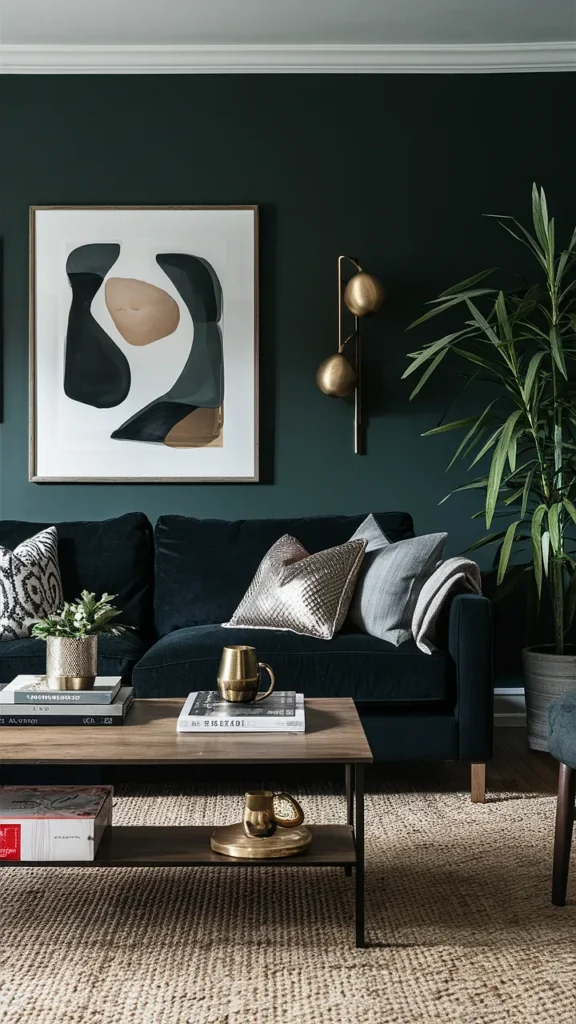 living room inspiration dark couch
