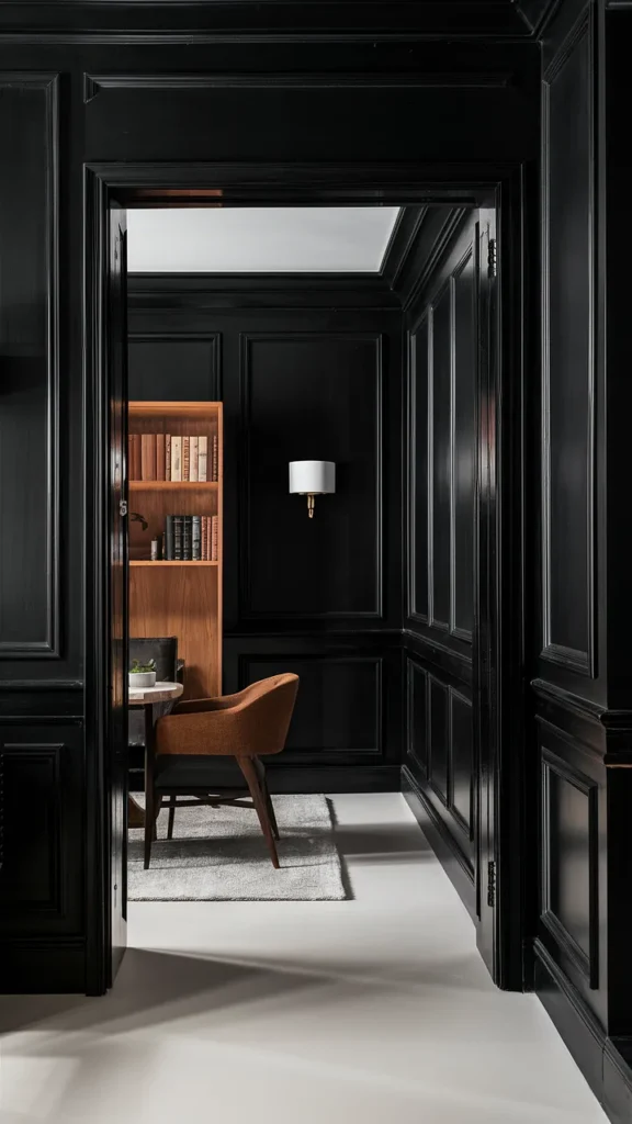 living room inspiration dark walls