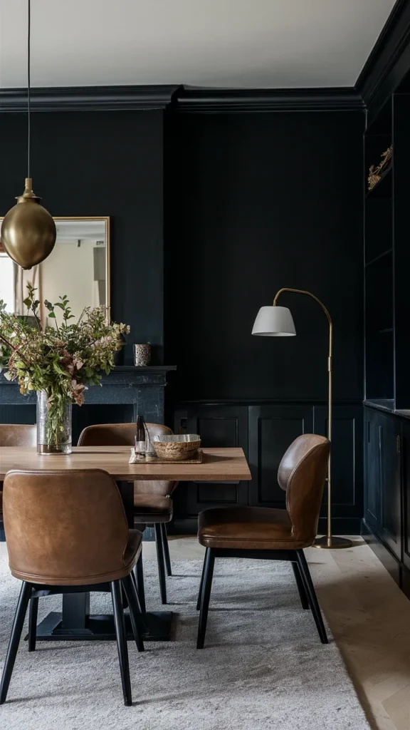 living room inspiration dark walls