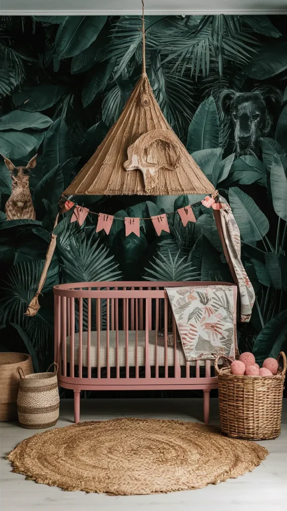 pink jungle nursery ideas
