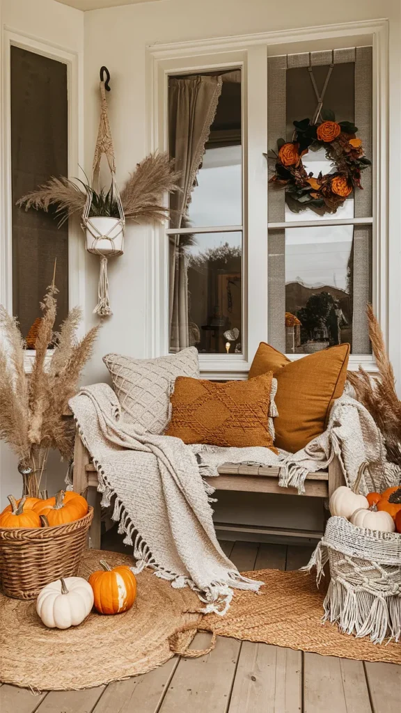 small front porch fall decor ideas bohemian