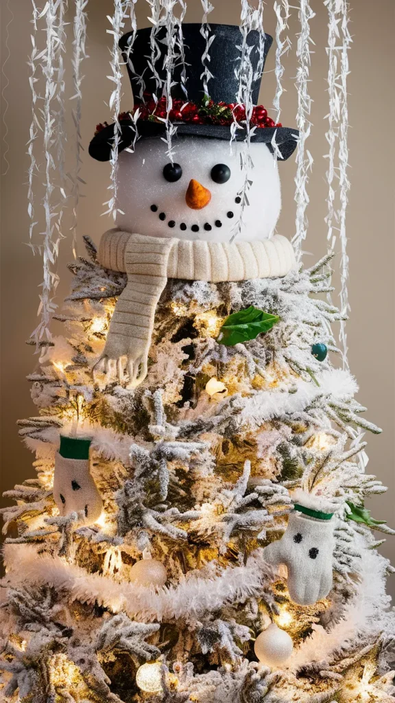 snowman christmas tree ideas aesthetic