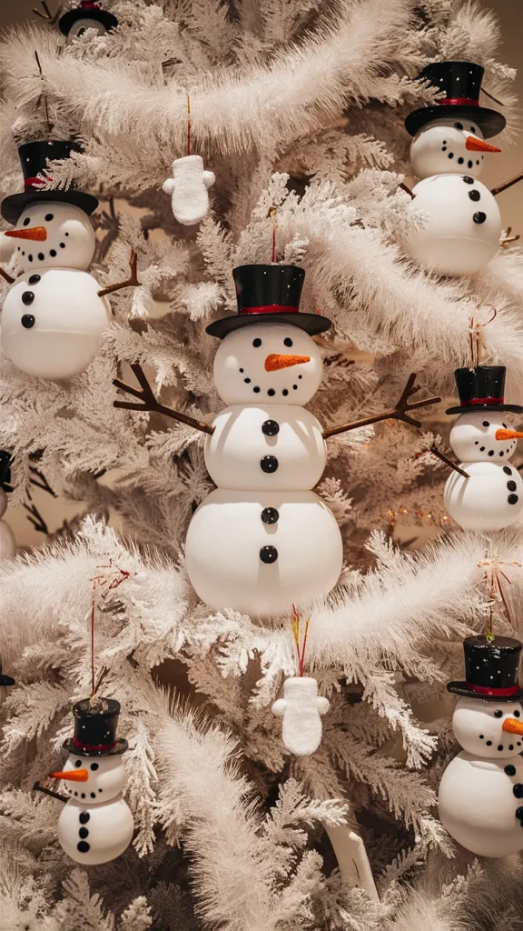 snowman christmas tree ideas aesthetic