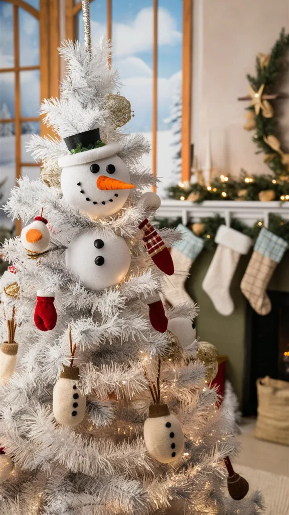 snowman christmas tree ideas aesthetic