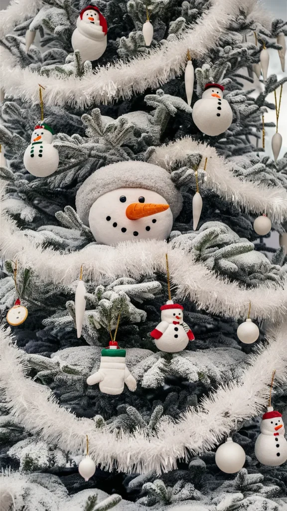 snowman christmas tree ideas aesthetic