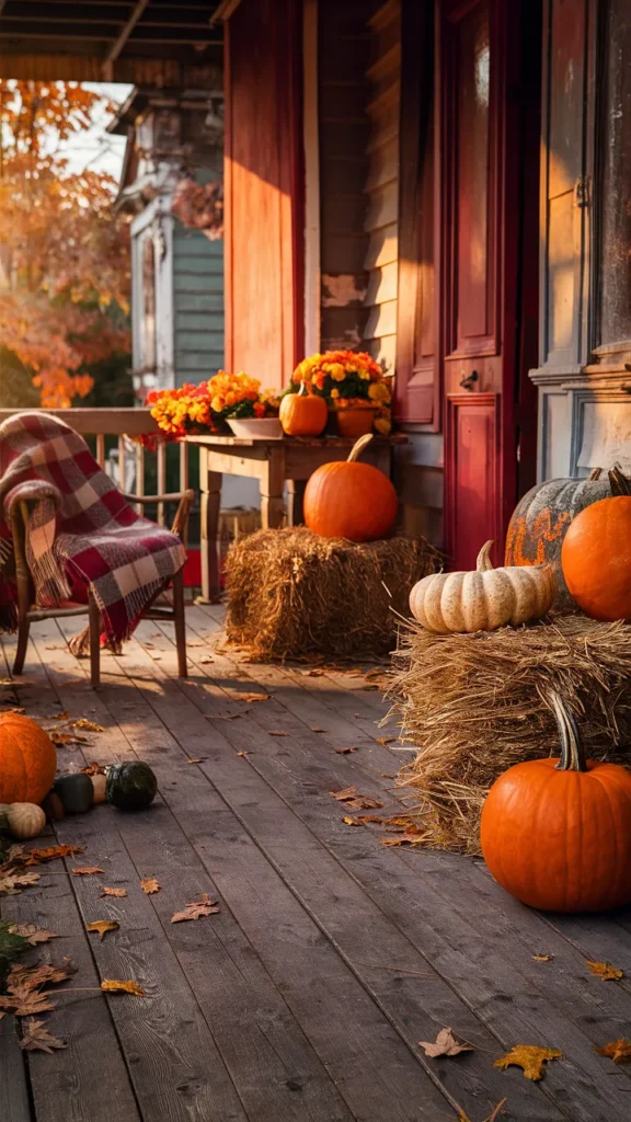 vintage fall decor front porch ideas