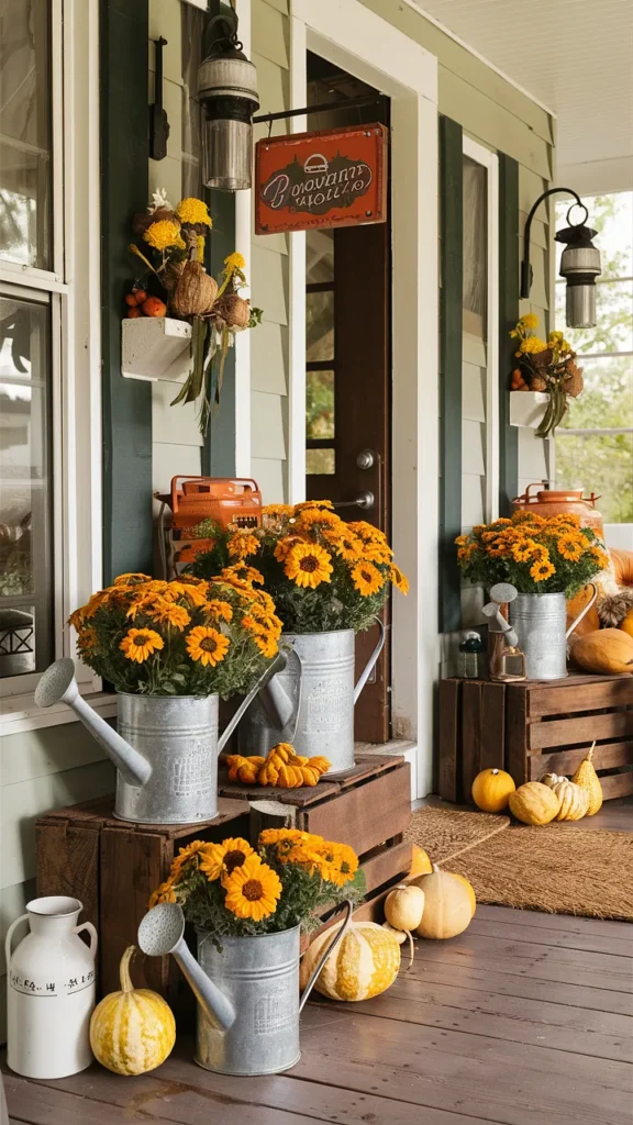 vintage fall decor front porch ideas