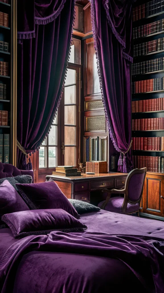 academia bedroom purple