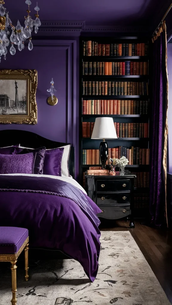 academia bedroom purple