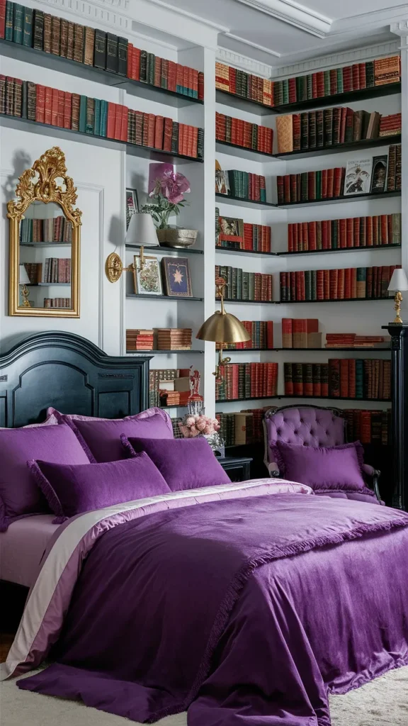 academia bedroom purple