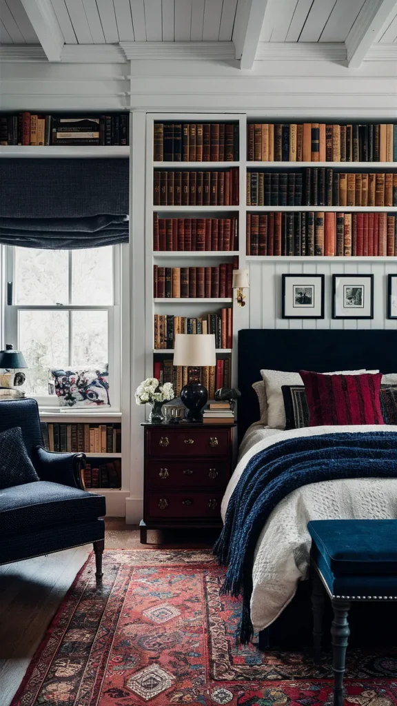 academia bedroom white walls