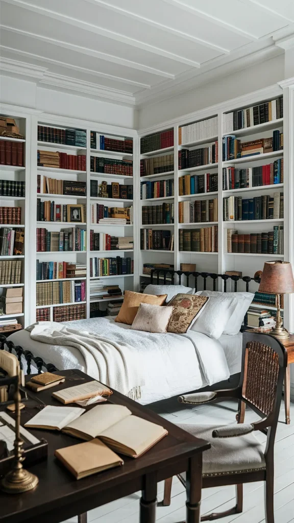 academia bedroom white walls