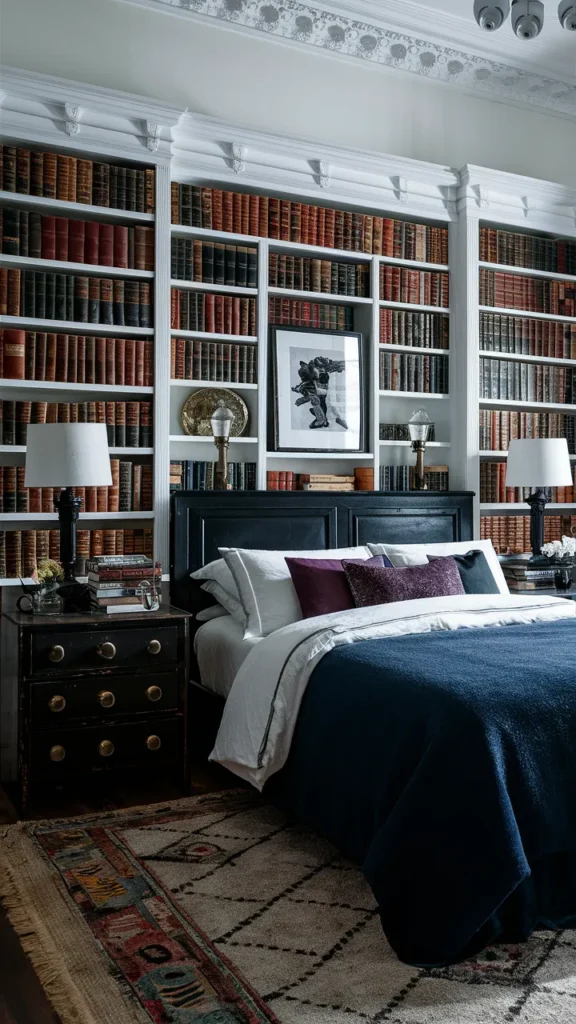 academia bedroom white walls