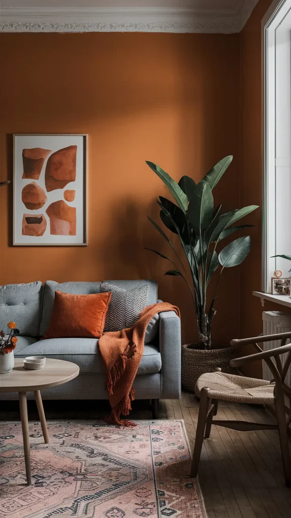 cottagecore living room orange