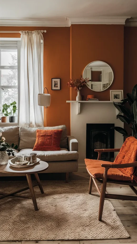cottagecore living room orange