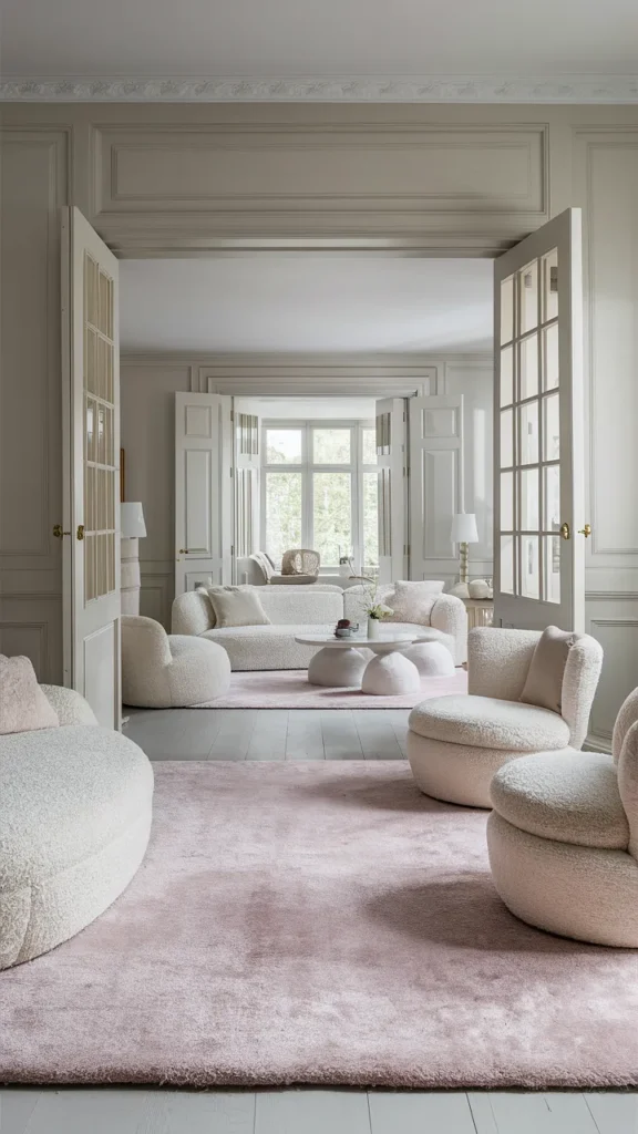 living room inspiration pink rug