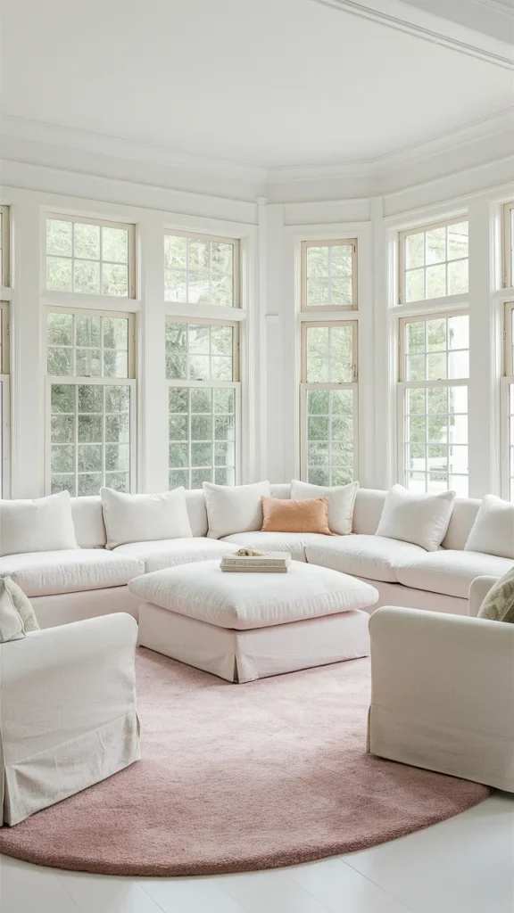 living room inspiration pink rug