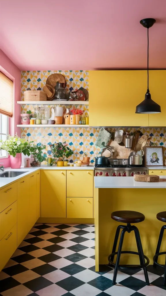pink and yellow kitchen ideas