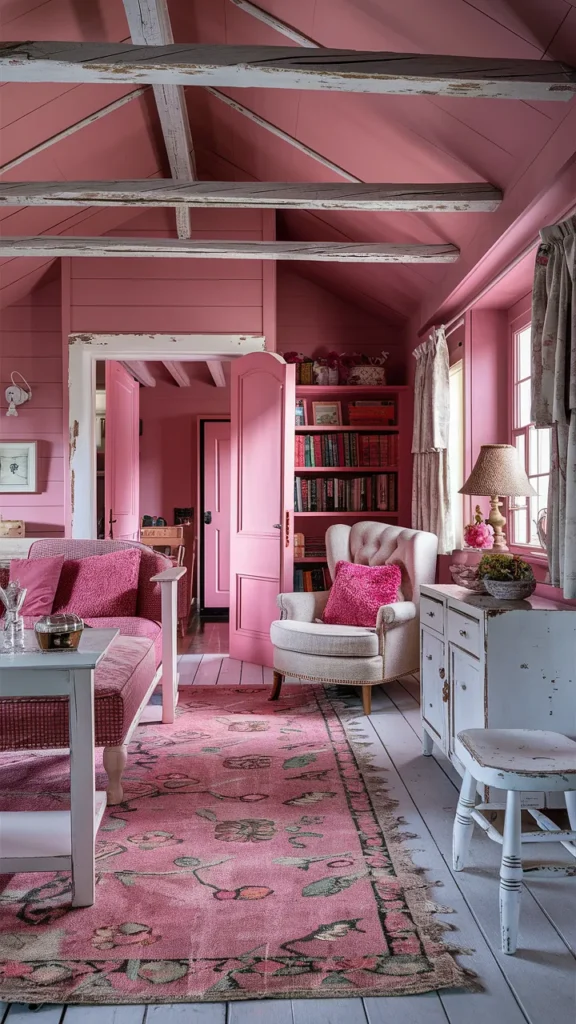 pink cottage living room inspiration
