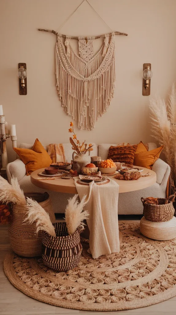 boho thanksgiving decor living room