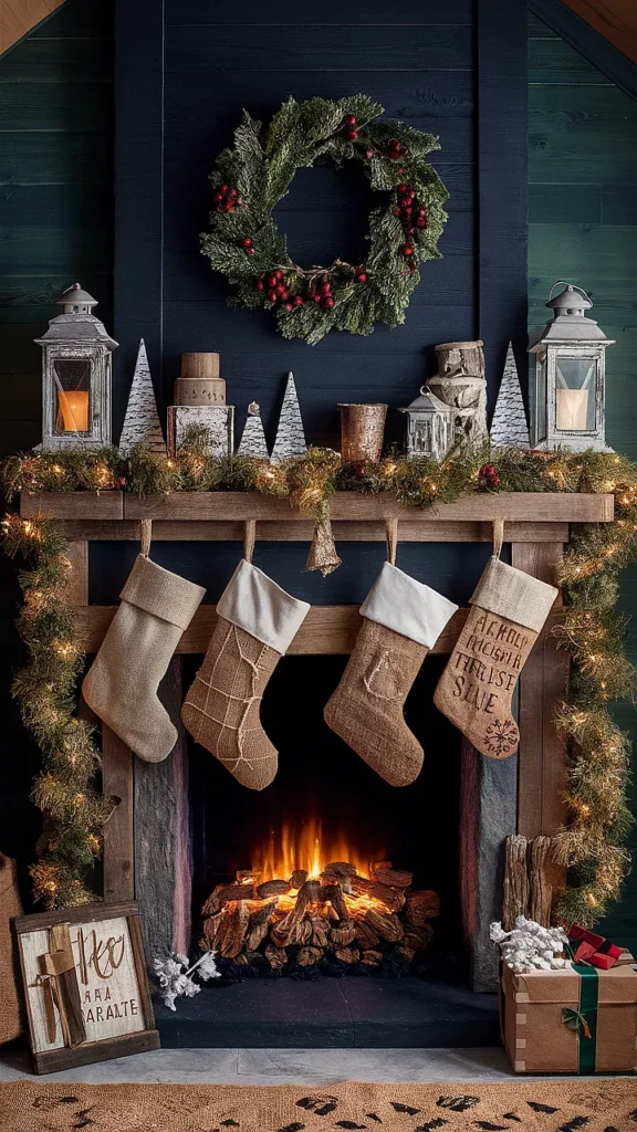 christmas mantle decorations farmhouse