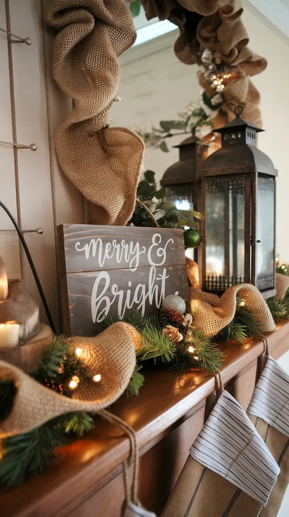 christmas mantle decorations farmhouse