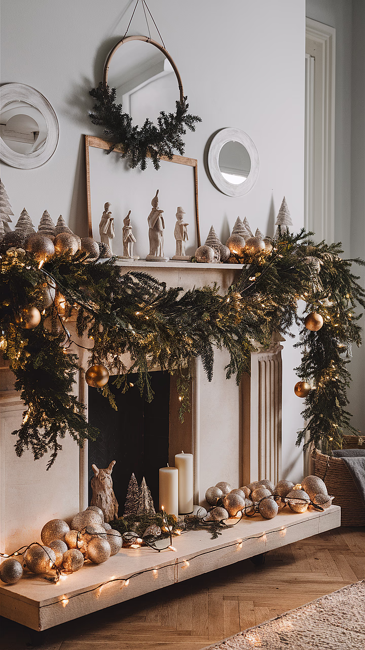 easy christmas mantle decorations