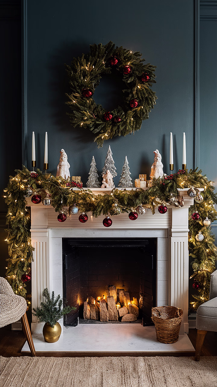 easy christmas mantle decorations