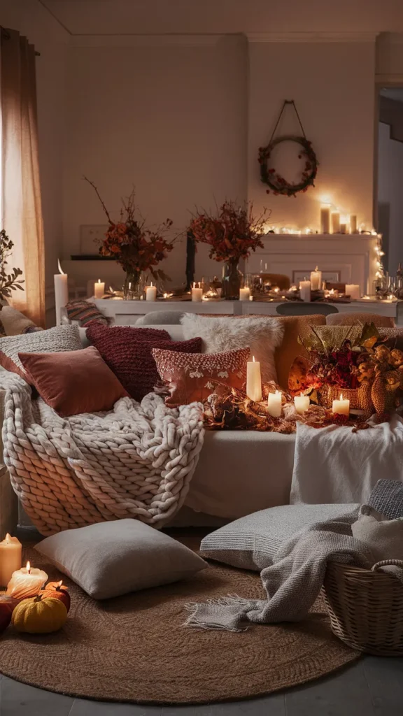 thanksgiving living room decor cozy
