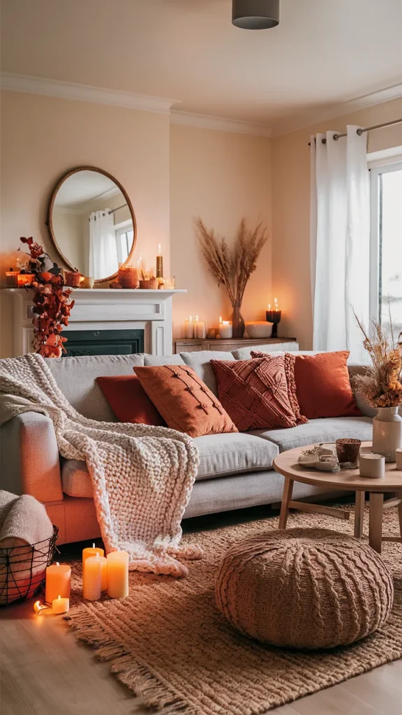thanksgiving living room decor cozy