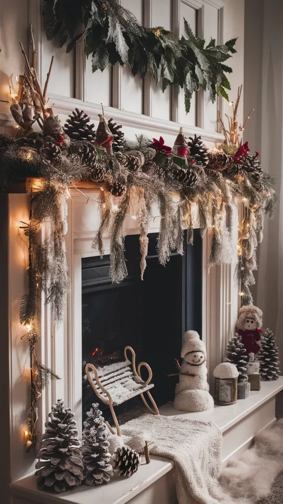 winter mantle decorations after christmas