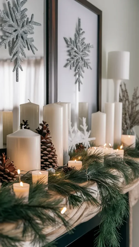 winter mantle decorations after christmas