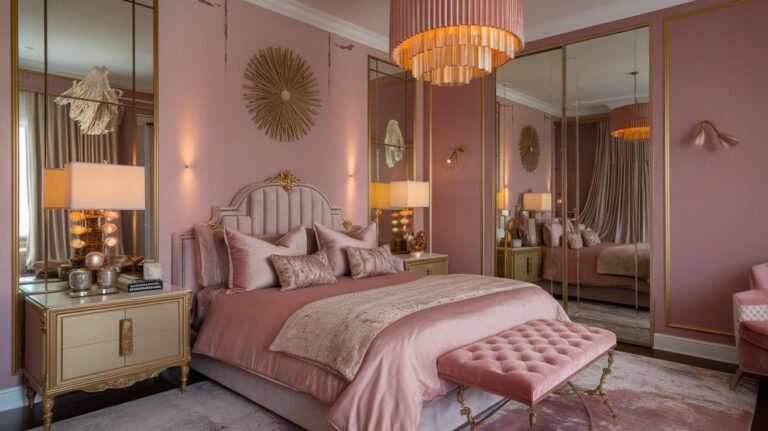 dusty pink bedroom