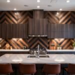 dark wood kitchen backsplash