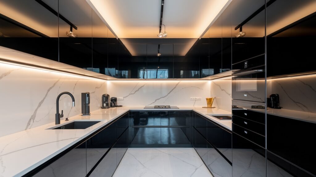 35 Stunning Black and White Elegant Kitchens black and white elegant kitchens