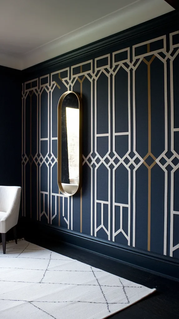 Dark Wallpaper Entryway Foyers